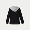 Veste cintr&eacute;e col tailleur &agrave; capuche noir femme