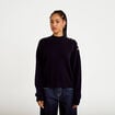Pull col montant manches longues bleu marine femme