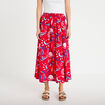 Jupon &eacute;vas&eacute; long rouge femme