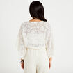 Kimono oversize ajour&eacute; ecru femme