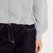 Sweat &agrave; capuche bas resserr&eacute; gris fonc&eacute; femme