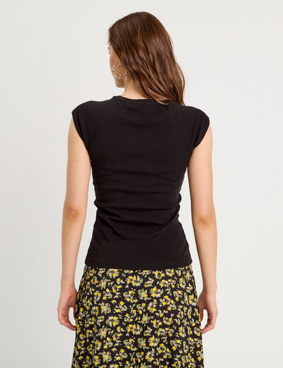 T-shirt manches courtes noir femme