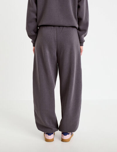Jogging &agrave; d&eacute;tails clout&eacute;s taille basse gris fonc&eacute; femme
