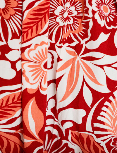Robe longue &eacute;vas&eacute;e bretelles fines rouge femme