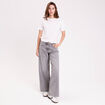 Jean wide leg taille standard denim gris femme