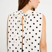 Blouse ample sans manches dos d&eacute;collet&eacute; blanc femme