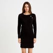 Robe pull ajust&eacute;e manches longues noir femme