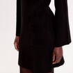Robe manches longues col montant noir femme