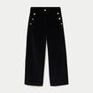 Pantalon bootcut taille haute velours noir femme