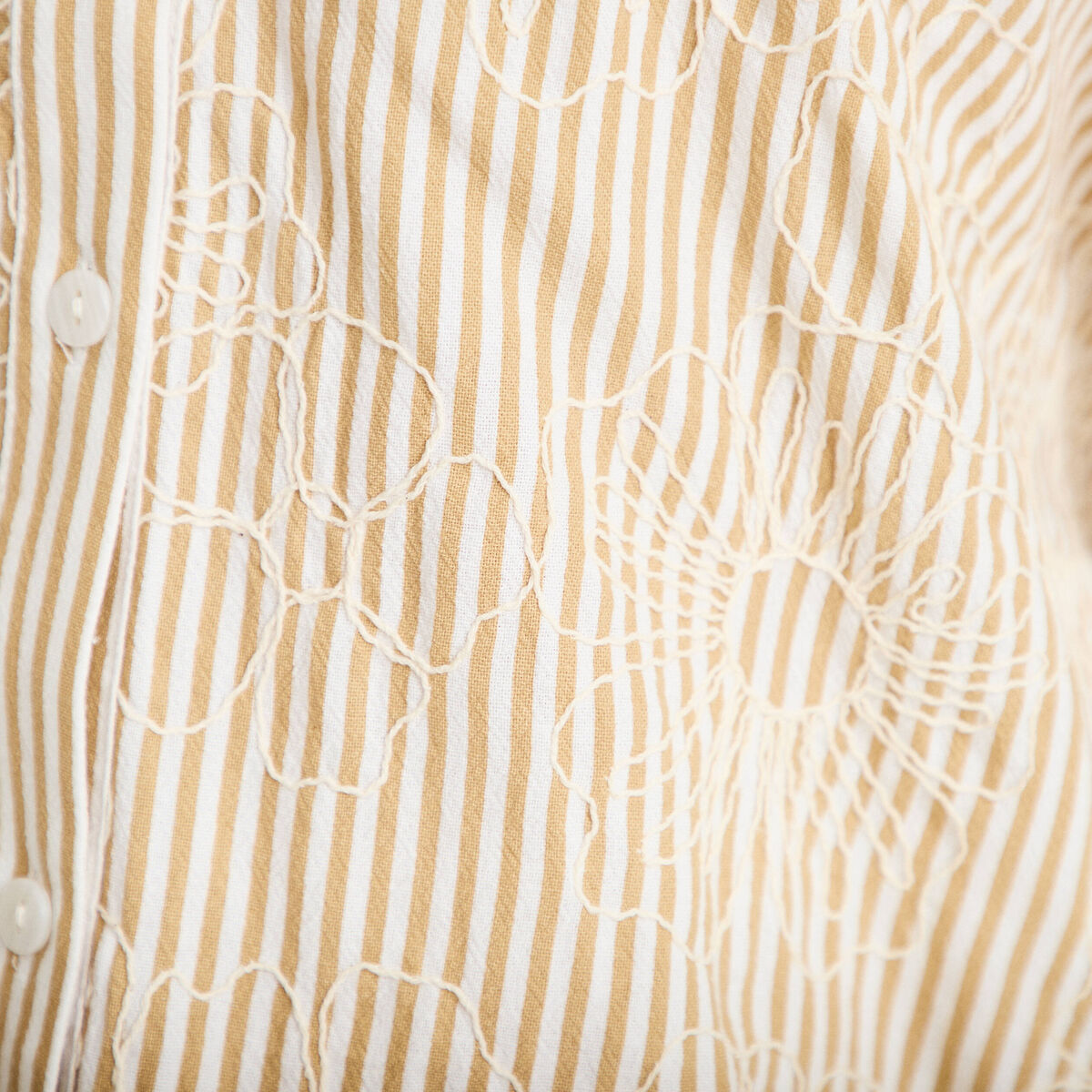 Blouse boyfriend manches 3/4 beige moyen femme