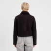 Veste bouclette boutonn&eacute;e noir femme