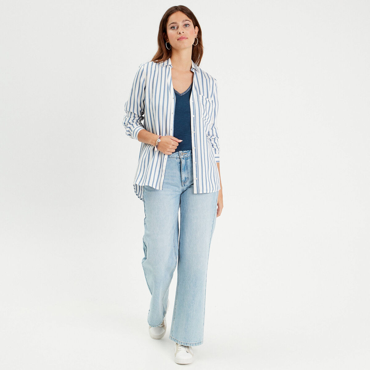 D&eacute;bardeur sans manches bleu femme