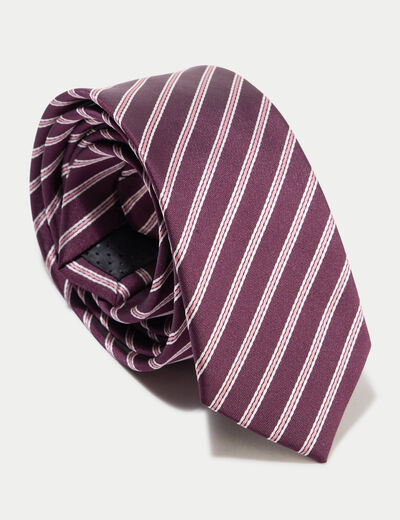 Cravate satin&eacute;e bordeaux femme