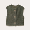 Gilet sans manches effet polaire vert kaki femme