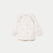 Blouse ample col tunisien manches 3/4 ecru femme