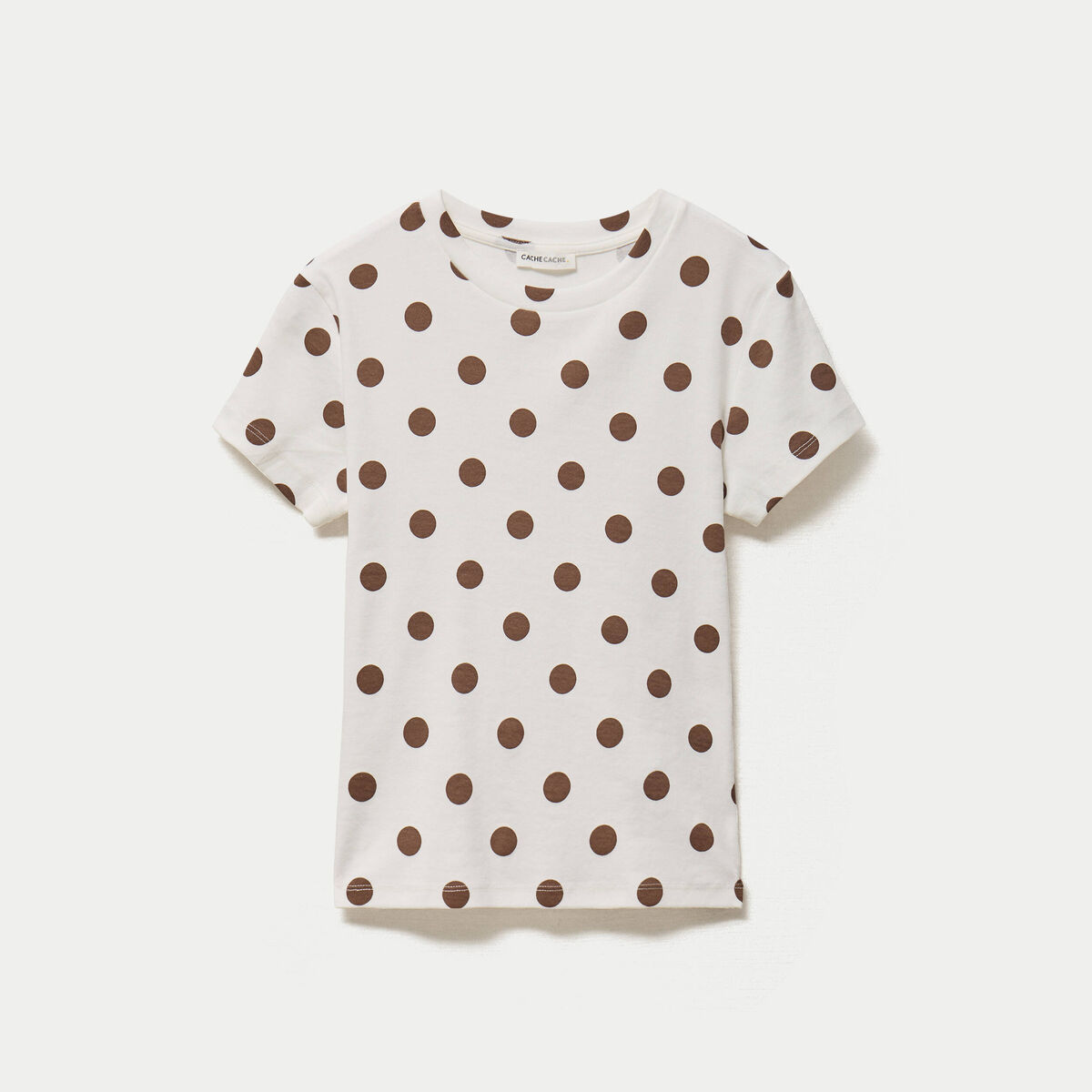 Top ajust&eacute; col rond manches courtes blanc femme