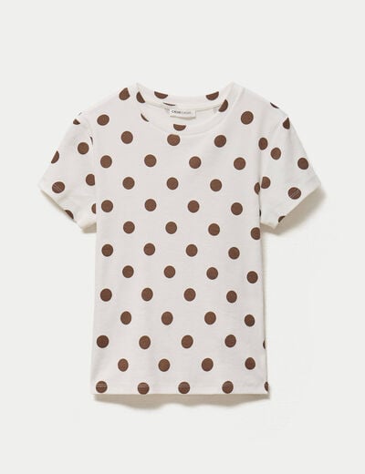 Top ajust&eacute; col rond manches courtes blanc femme