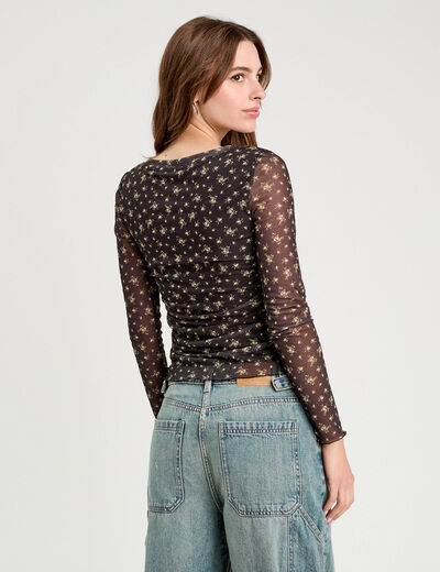 T-shirt manches longues noir femme