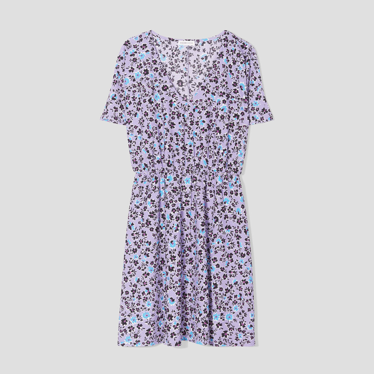 Robe &eacute;vas&eacute;e col en V parme femme