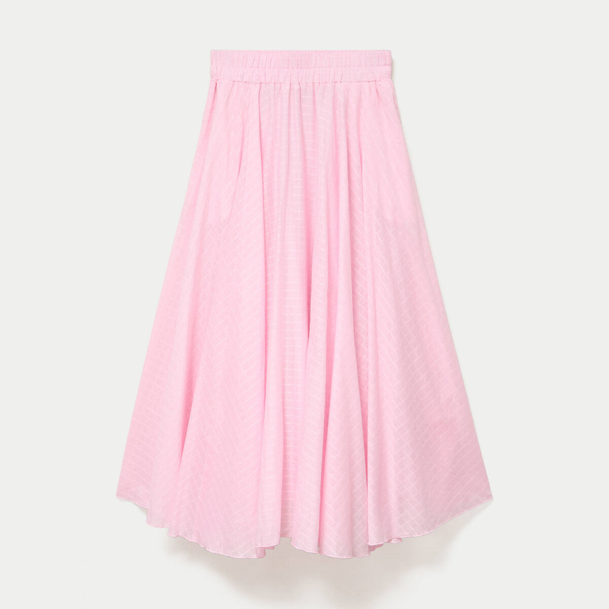 Jupe longue &eacute;vas&eacute;e rose clair femme