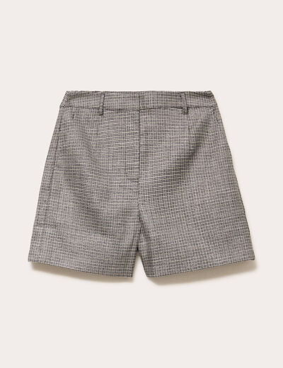 Short regular taille standard tweed noir femme