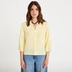 Blouse col tunisien jaune femme
