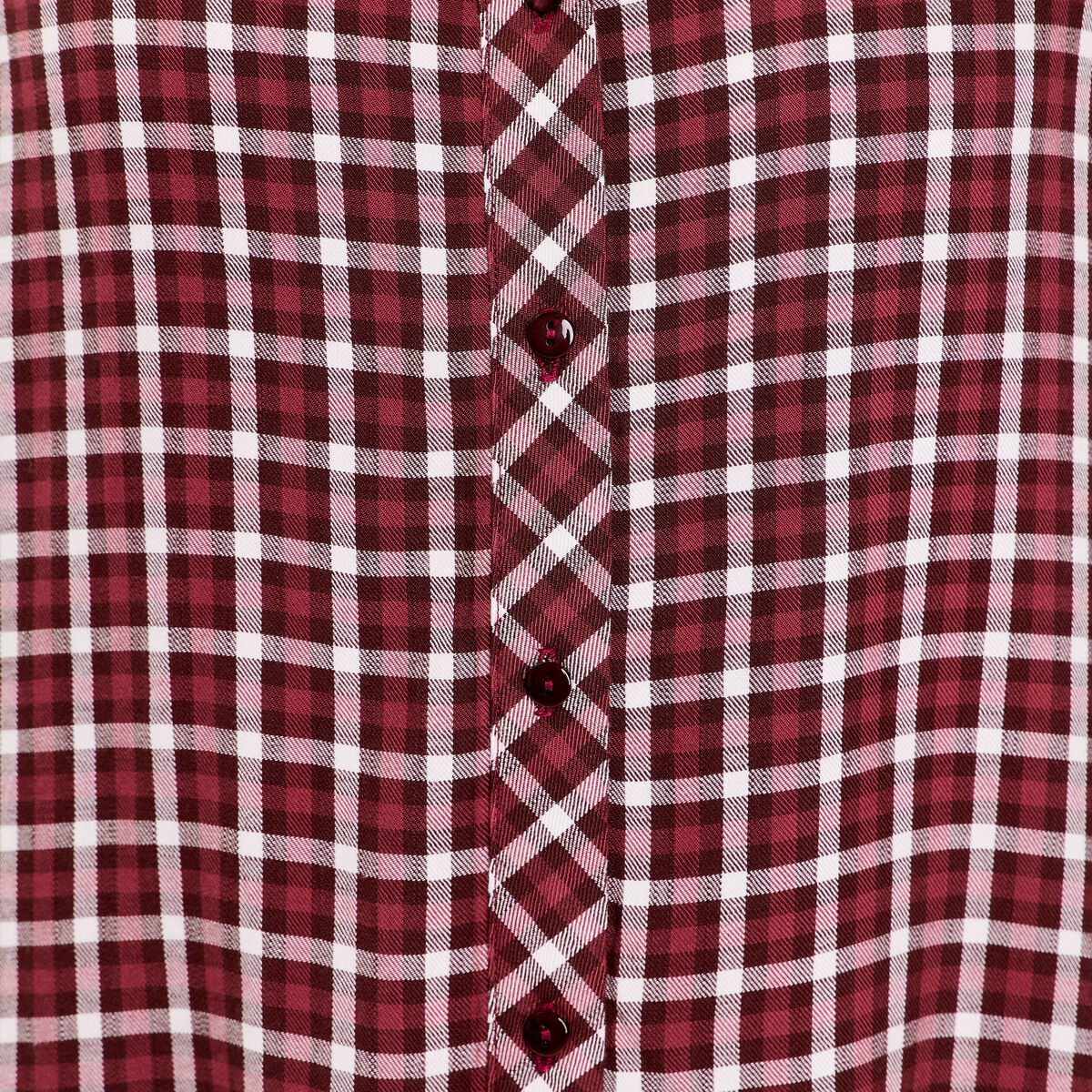 Blouse col montant manches longues bordeaux femme