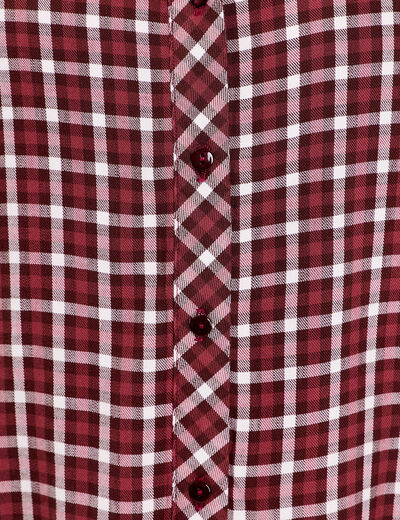 Blouse col montant manches longues bordeaux femme