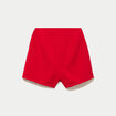 Jupe-short droite fentes rouge femme