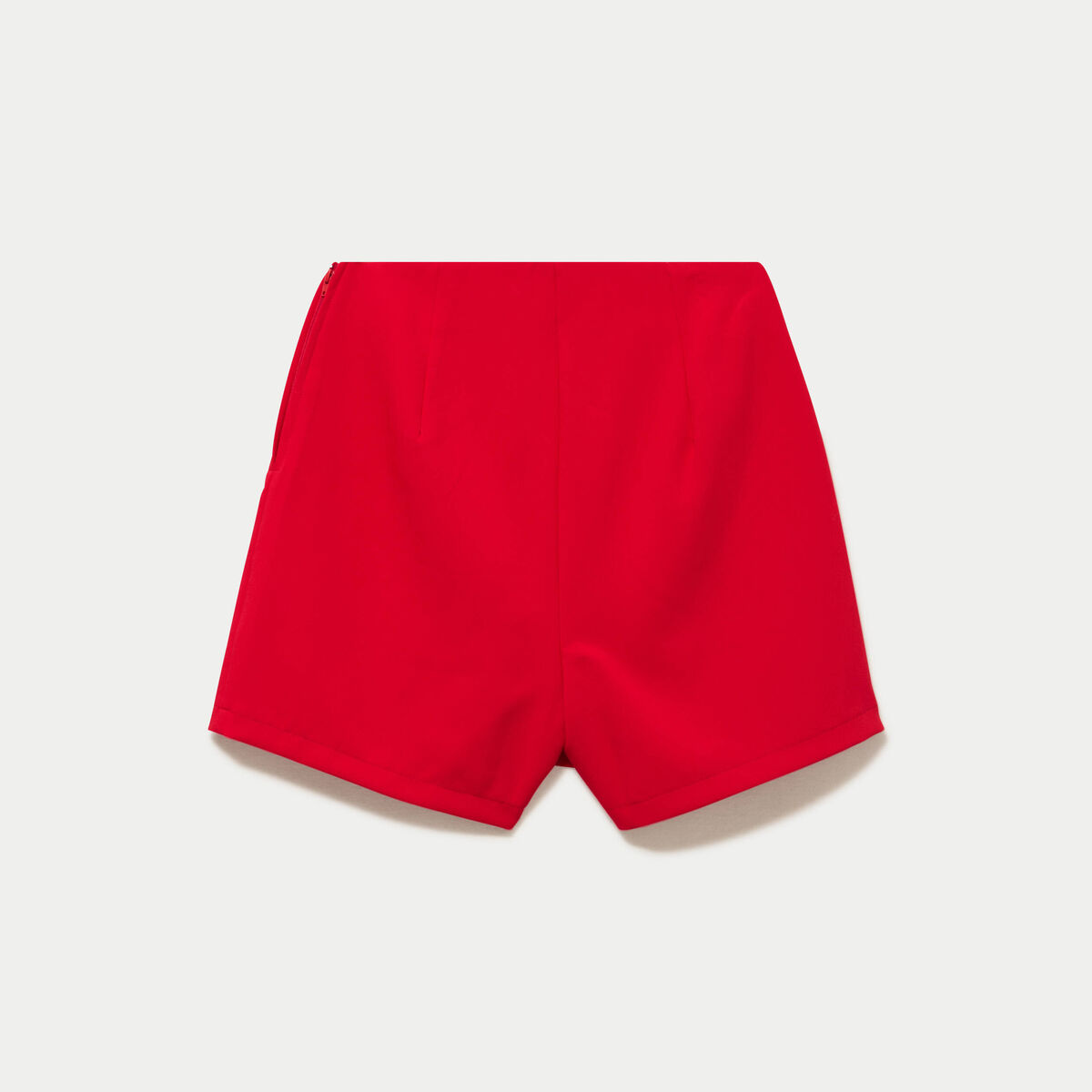 Jupe-short droite fentes rouge femme