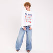 Sweat oversize manches longues blanc femme