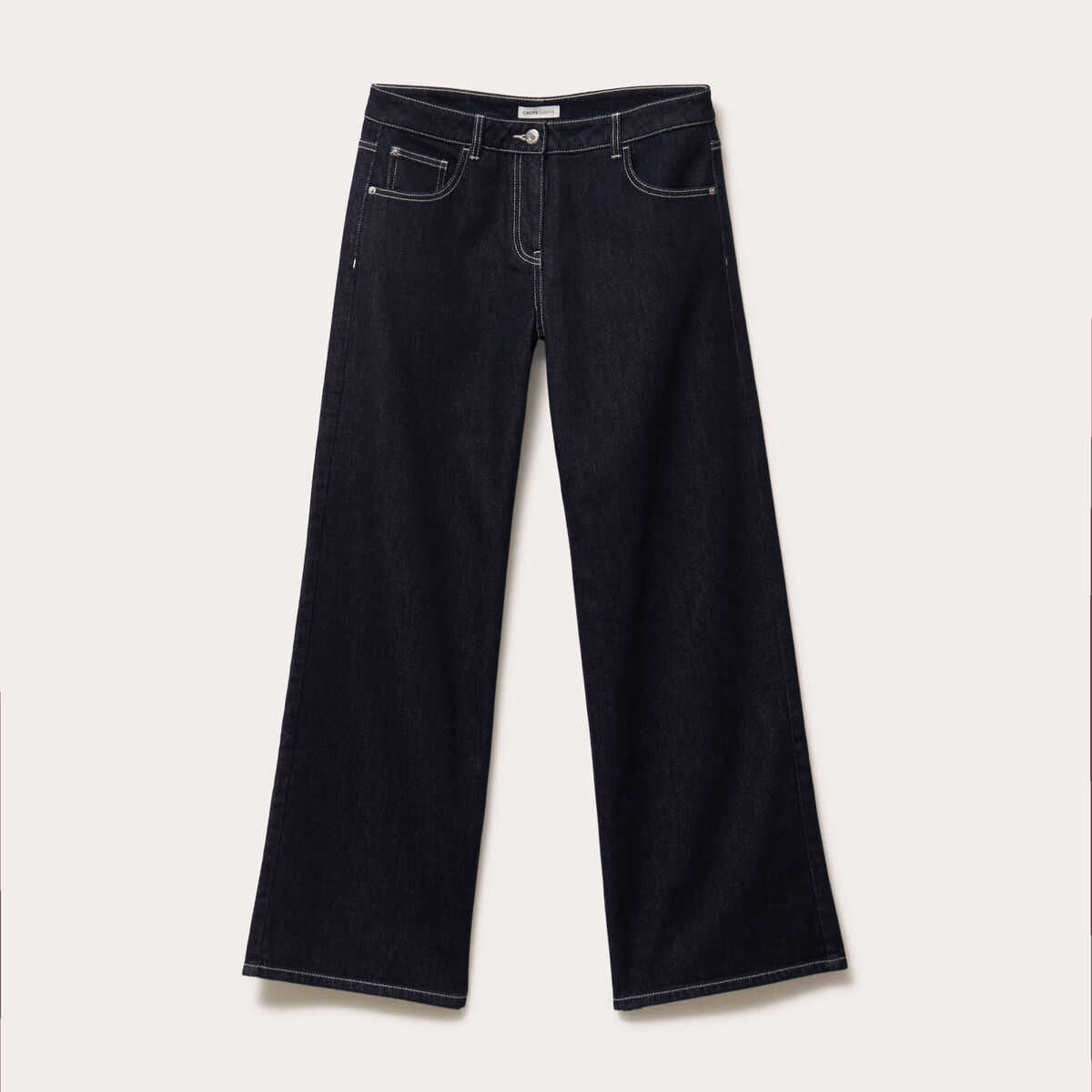Jean wide leg taille standard denim brut femme