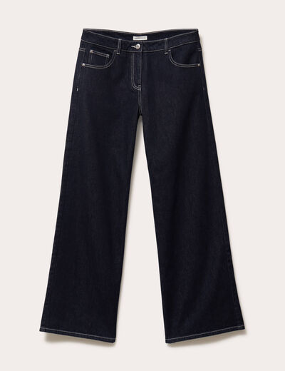 Jean wide leg taille standard denim brut femme