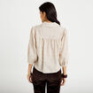 Chemise droite col classique manches 3/4 blanc femme