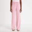 Pantalon large vieux rose femme