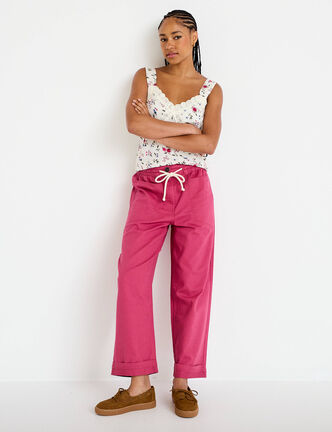 Pantalon taille standard prune femme