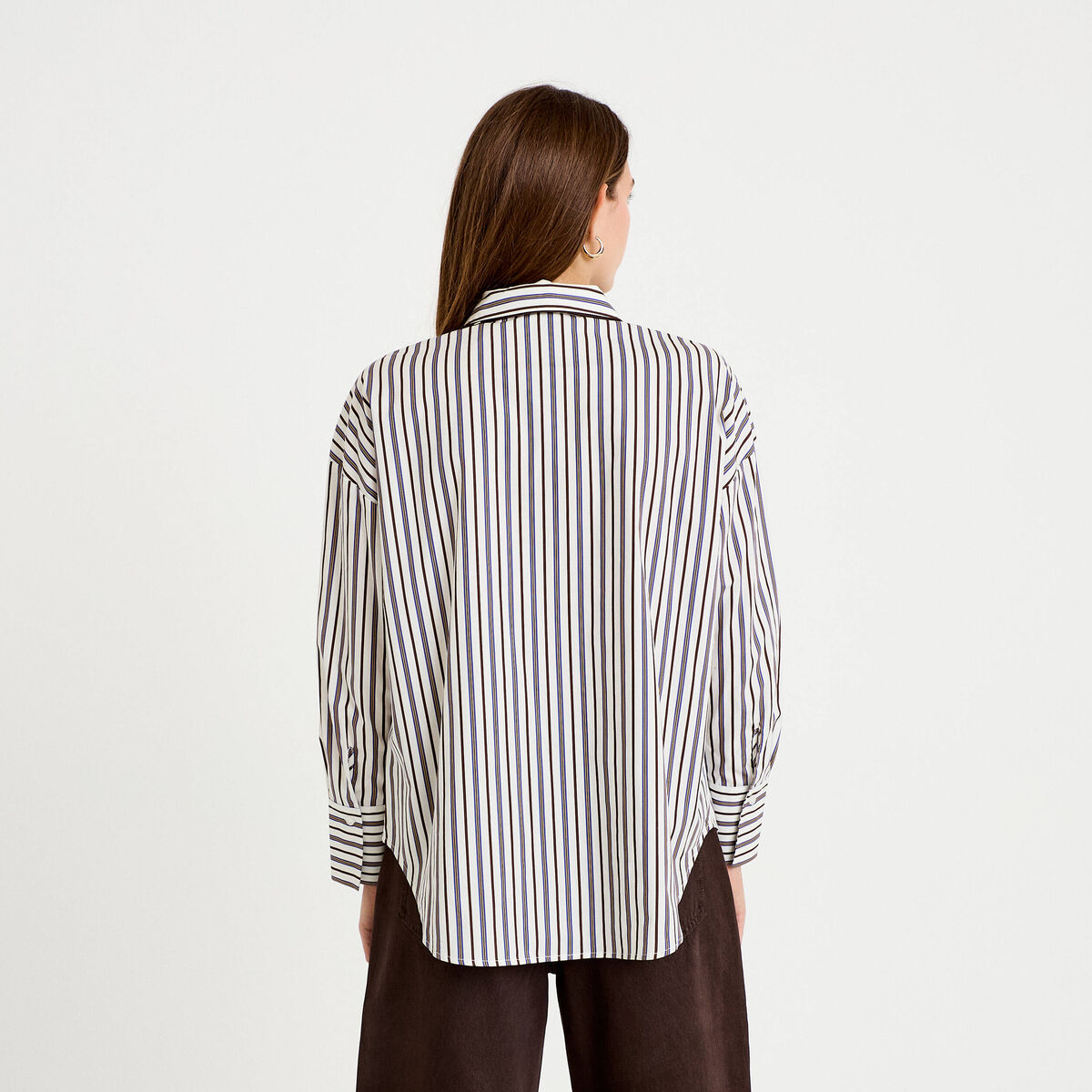 Chemise oversize manches longues blanc femme