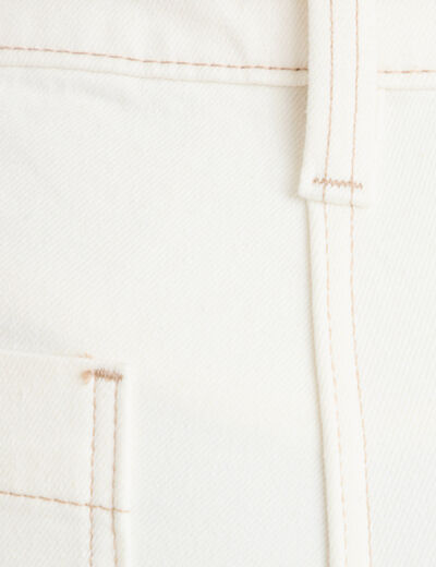 Jean bootcut taille haute denim blanc femme