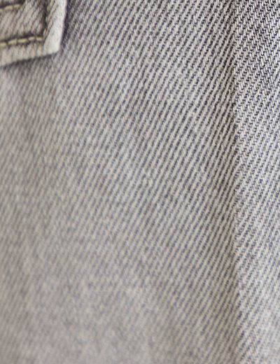 Jean wide leg taille basse denim gris clair femme