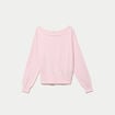Pull ample manches longues fin rose clair femme