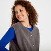 Gilet sans manches effet polaire gris fonc&eacute; femme