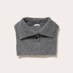 Col plastron en maille gris fonc&eacute; femme
