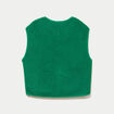 Veste sans manches fausse fourrure vert fonc&eacute; femme