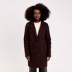 Manteau bouclette marron fonc&eacute; femme