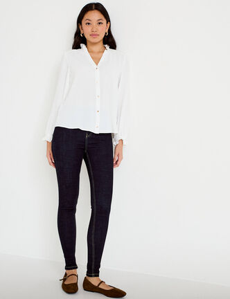 Jean skinny taille haute denim brut rinse femme