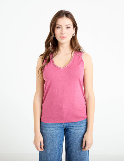 D&eacute;bardeur col v vieux rose femme