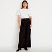 Pantalon large avec ceinture amovible noir femme