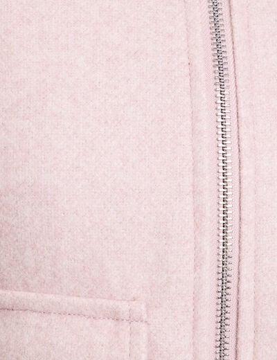 Veste zipp&eacute;e rose poudr&eacute;e femme
