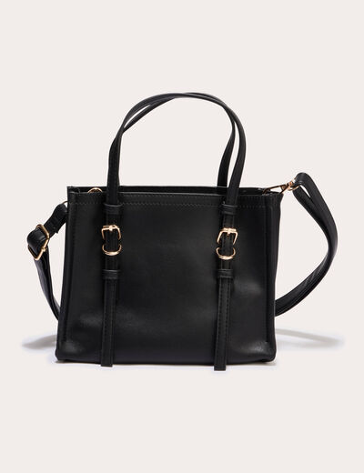 Sac &agrave; main avec bandouli&egrave;re noir femme