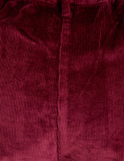 Short large en velours bordeaux femme
